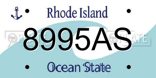 8995AS Rhode Island License Plate