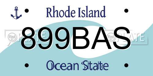 899BAS Rhode Island License Plate