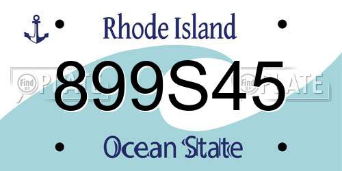 899S45 Rhode Island License Plate