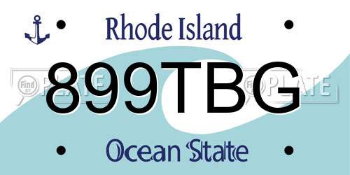 899TBG Rhode Island License Plate