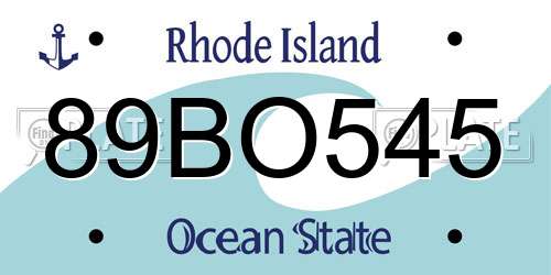 89BO545 Rhode Island License Plate