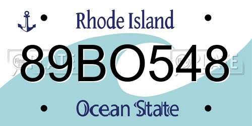89BO548 Rhode Island License Plate