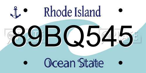 89BQ545 Rhode Island License Plate