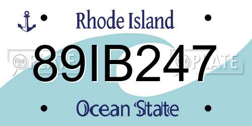89IB247 Rhode Island License Plate