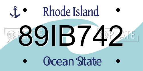 89IB742 Rhode Island License Plate