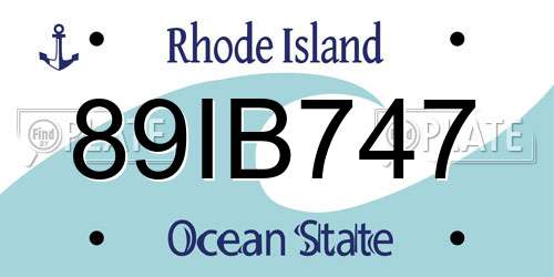 89IB747 Rhode Island License Plate