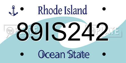 89IS242 Rhode Island License Plate