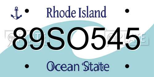 89SO545 Rhode Island License Plate