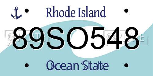 89SO548 Rhode Island License Plate
