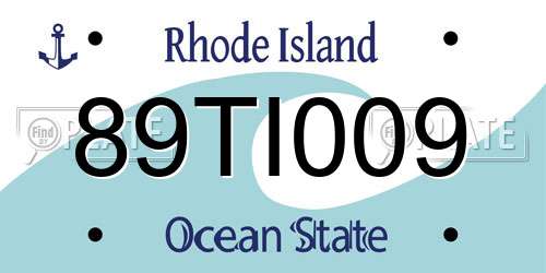 89TI009 Rhode Island License Plate
