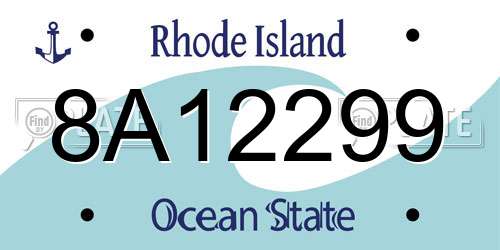 8A12299 Rhode Island License Plate