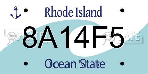 8A14F5 Rhode Island License Plate