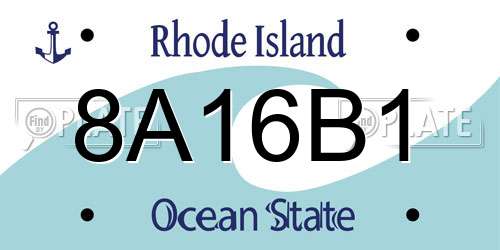 8A16B1 Rhode Island License Plate