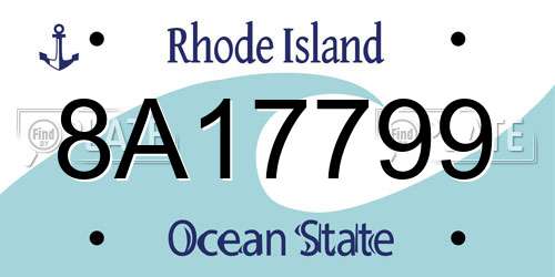 8A17799 Rhode Island License Plate