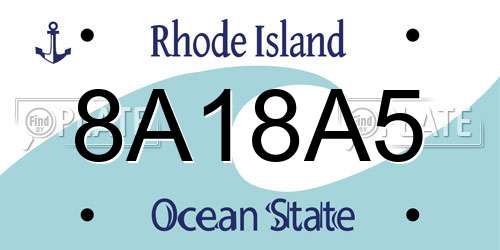 8A18A5 Rhode Island License Plate