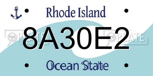 8A30E2 Rhode Island License Plate