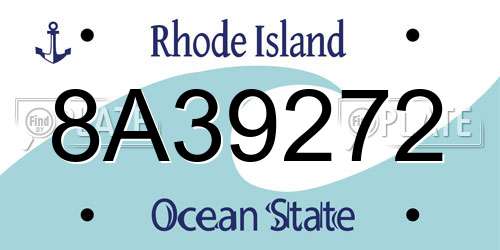 8A39272 Rhode Island License Plate