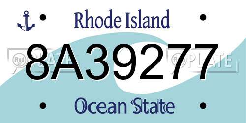 8A39277 Rhode Island License Plate