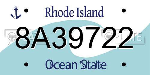 8A39722 Rhode Island License Plate