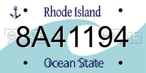 8A41194 Rhode Island License Plate