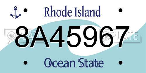 8A45967 Rhode Island License Plate