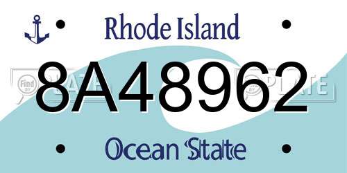 8A48962 Rhode Island License Plate