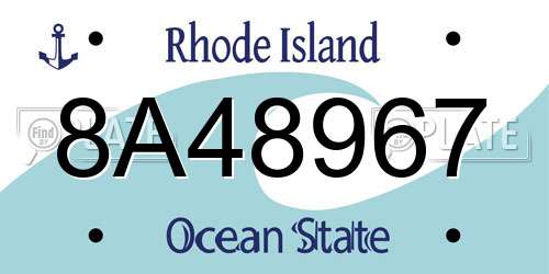 8A48967 Rhode Island License Plate
