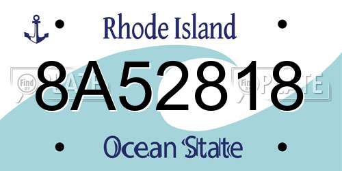8A52818 Rhode Island License Plate