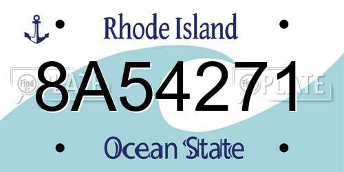 8A54271 Rhode Island License Plate