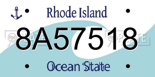 8A57518 Rhode Island License Plate