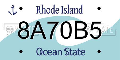8A70B5 Rhode Island License Plate