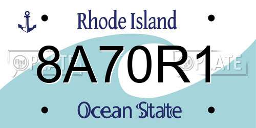 8A70R1 Rhode Island License Plate