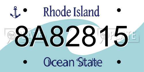 8A82815 Rhode Island License Plate