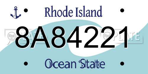 8A84221 Rhode Island License Plate