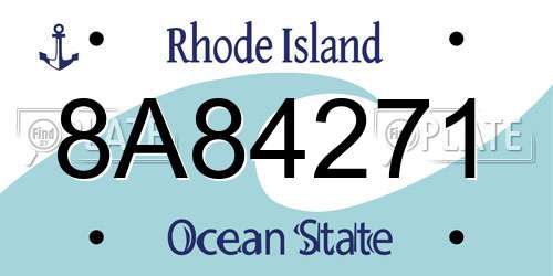 8A84271 Rhode Island License Plate