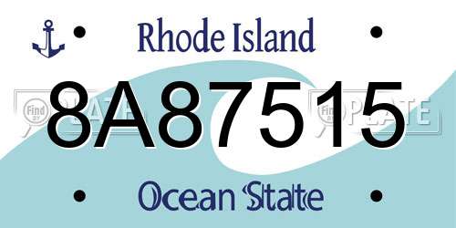 8A87515 Rhode Island License Plate