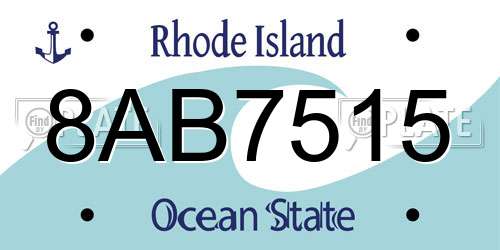 8AB7515 Rhode Island License Plate