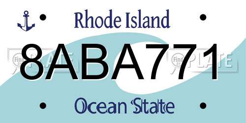 8ABA771 Rhode Island License Plate