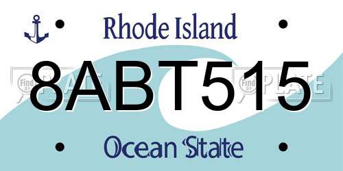 8ABT515 Rhode Island License Plate