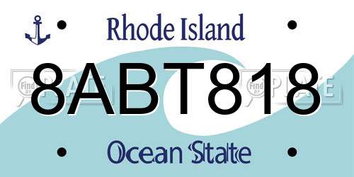 8ABT818 Rhode Island License Plate