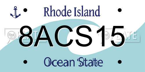 8ACS15 Rhode Island License Plate
