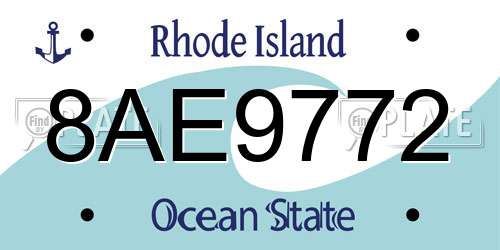8AE9772 Rhode Island License Plate