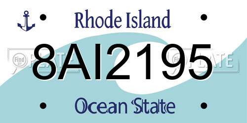 8AI2195 Rhode Island License Plate