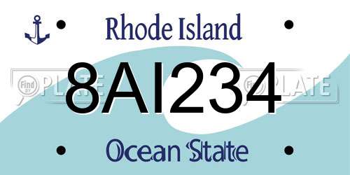 8AI234 Rhode Island License Plate
