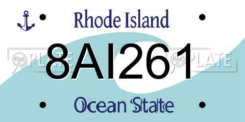 8AI261 Rhode Island License Plate
