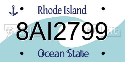 8AI2799 Rhode Island License Plate