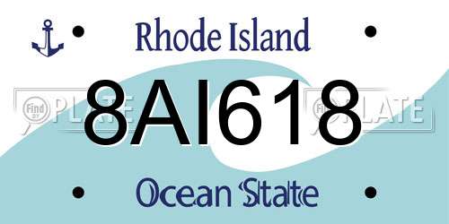 8AI618 Rhode Island License Plate