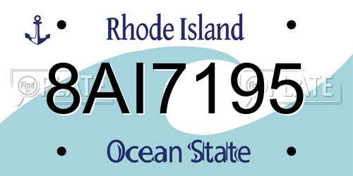 8AI7195 Rhode Island License Plate