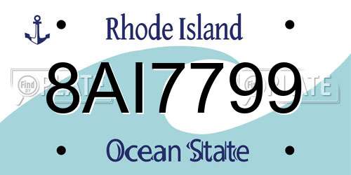 8AI7799 Rhode Island License Plate