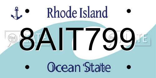 8AIT799 Rhode Island License Plate